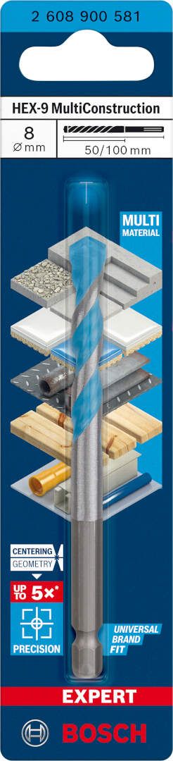 Bosch EXPERT HEX-9 MultiConstruction burgija 8 x 50 x 100 mm - 2608900581 MultiConstruction burgija BOSCH Madras doo Beograd