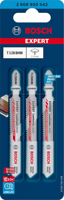 Bosch EXPERT „Laminate Clean“ T128 BHM list ubodne testere, 3-delni - 2608900542 List ubodne testere BOSCH Madras doo Beograd