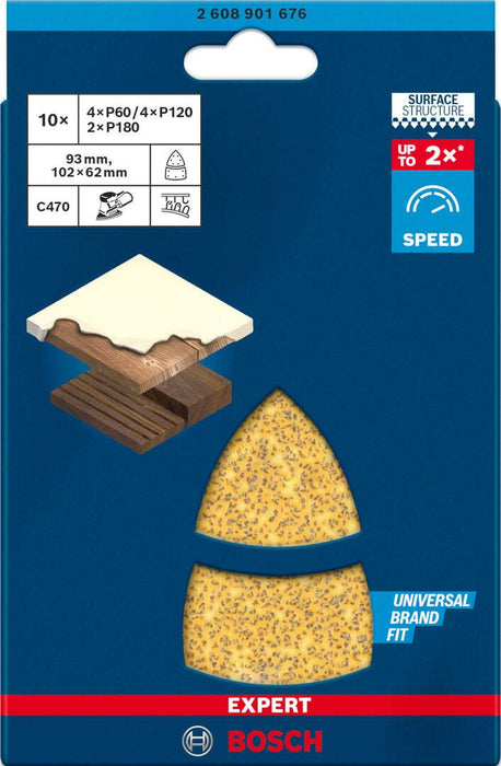 Bosch EXPERT list C470, 102x62/93 mm granulacija 60/120/180; pakovanje od 10 komada (2608901676) Brusni list BOSCH Madras doo Beograd