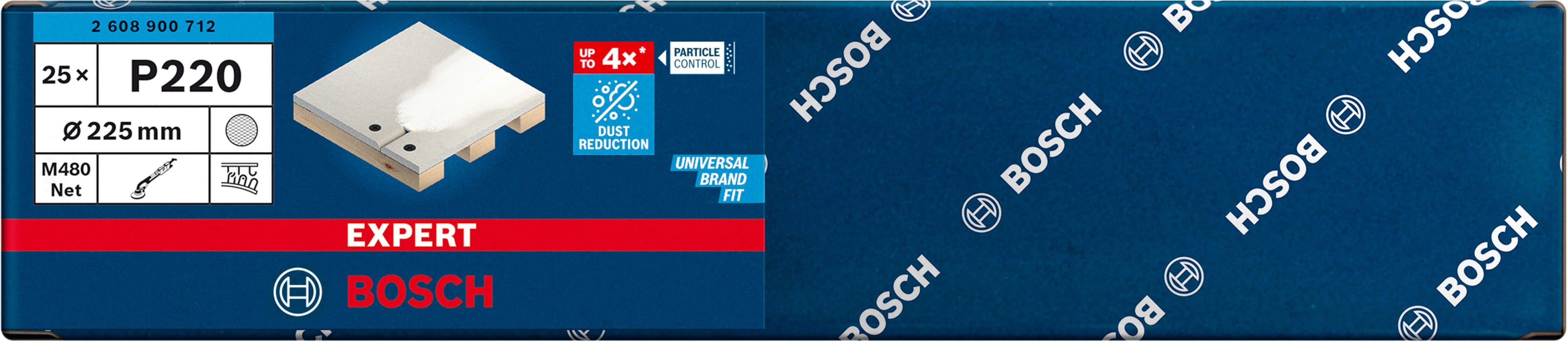 Bosch EXPERT M480 brusna mreža za brusilice za gips od 225 mm, granulacija 220 - pakovanje od 25 komada - 2608900712 Brusna mreža za gips BOSCH Madras doo Beograd