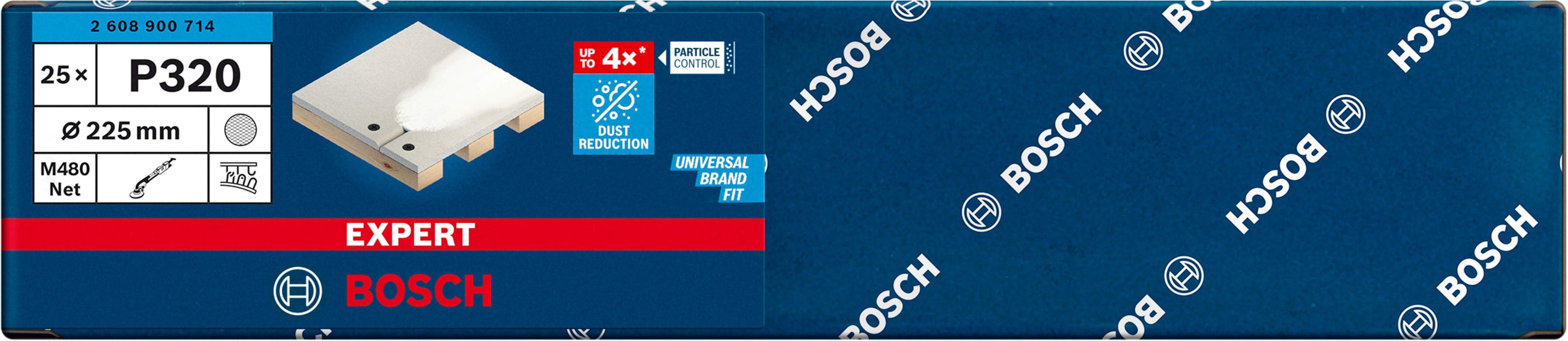 Bosch EXPERT M480 brusna mreža za brusilice za gips od 225 mm, granulacija 320 - pakovanje od 25 komada - 2608900714 Brusna mreža za gips BOSCH Madras doo Beograd