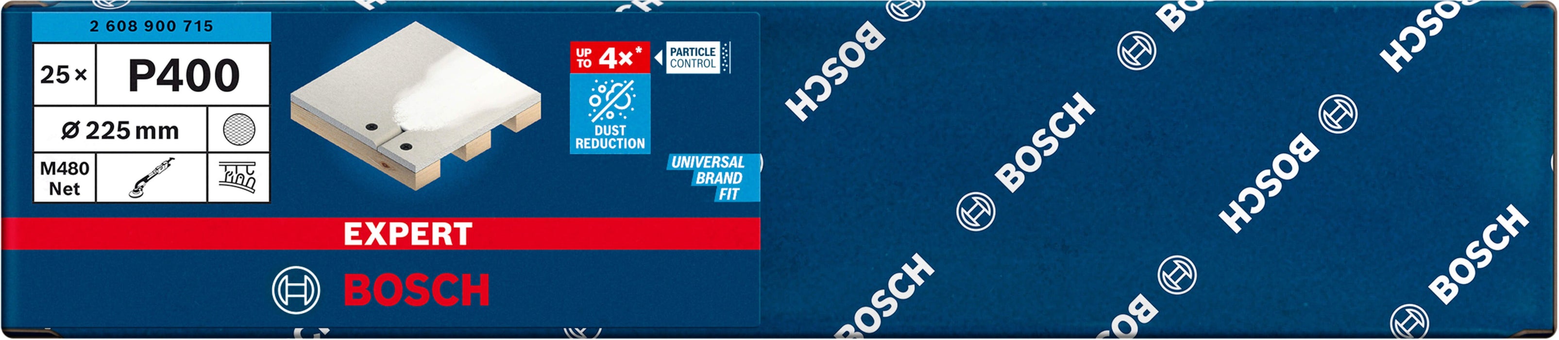Bosch EXPERT M480 brusna mreža za brusilice za gips od 225 mm, granulacija 400 - pakovanje od 25 komada - 2608900715 Brusna mreža za gips BOSCH Madras doo Beograd