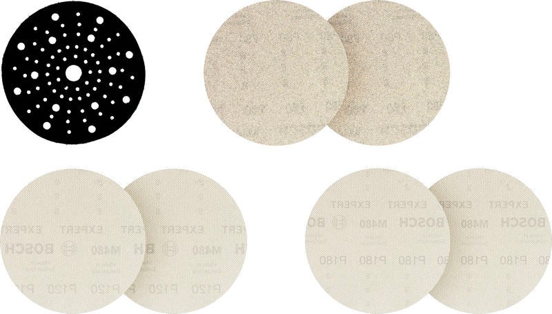 BOSCH EXPERT M480 brusna mreža za ekscentar brusilice, 150 mm, G2×80/2×120/2×180, zaštita za nosač, 7 komada - (2608902481) Madras doo Beograd Madras doo Beograd