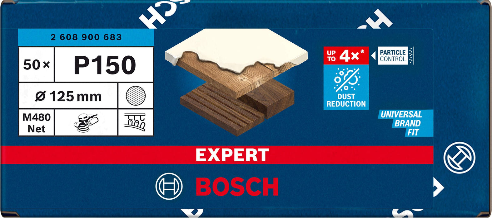 Bosch EXPERT M480 brusna mreža za rotacione brusilice od 125 mm, granulacija 150 - pakovanje od 50 komada - 2608900683 Brusna mreža za rotacione brusilice BOSCH Madras doo Beograd