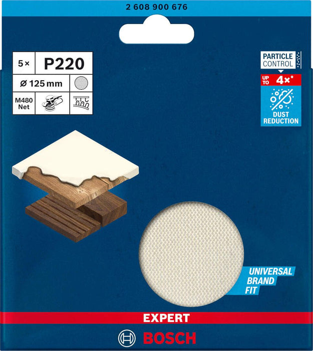 Bosch EXPERT M480 brusna mreža za rotacione brusilice od 125 mm, granulacija 220 - pakovanje od 5 komada - 2608900676 Brusna mreža za rotacione brusilice BOSCH Madras doo Beograd