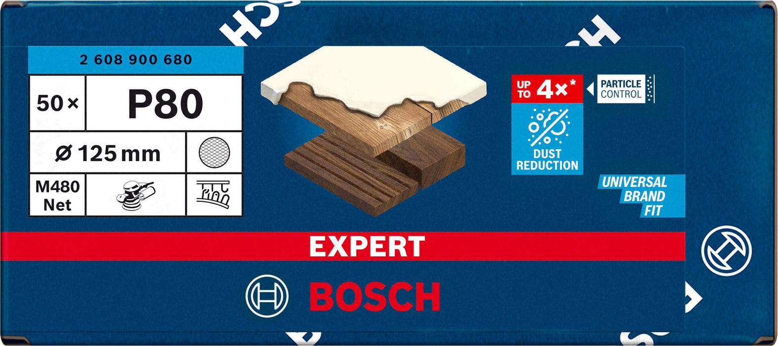 Bosch EXPERT M480 brusna mreža za rotacione brusilice od 125 mm, granulacija 80 - pakovanje od 50 komada - 2608900680 Brusna mreža za rotacione brusilice BOSCH Madras doo Beograd