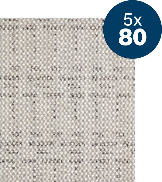 BOSCH EXPERT M480 brusna mreža za vibracione brusilice, 230×280 mm, G80, 5 delova - (2608902503) Madras doo Beograd Madras doo Beograd