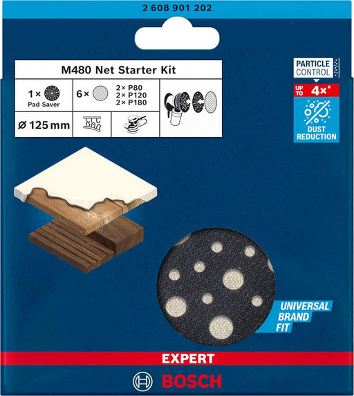 Bosch EXPERT M480 početni komplet za rotacione brusilice 125mm, granulacija 80/120/180; 7-delni - 2608901202 Komplet brusnih listova BOSCH Madras doo Beograd