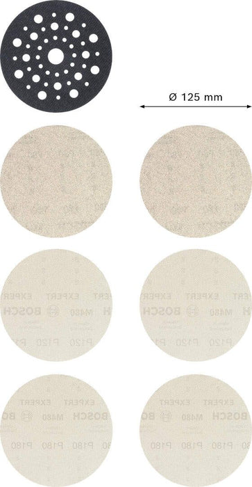 Bosch EXPERT M480 početni komplet za rotacione brusilice 125mm, granulacija 80/120/180; 7-delni - 2608901202 Komplet brusnih listova BOSCH Madras doo Beograd