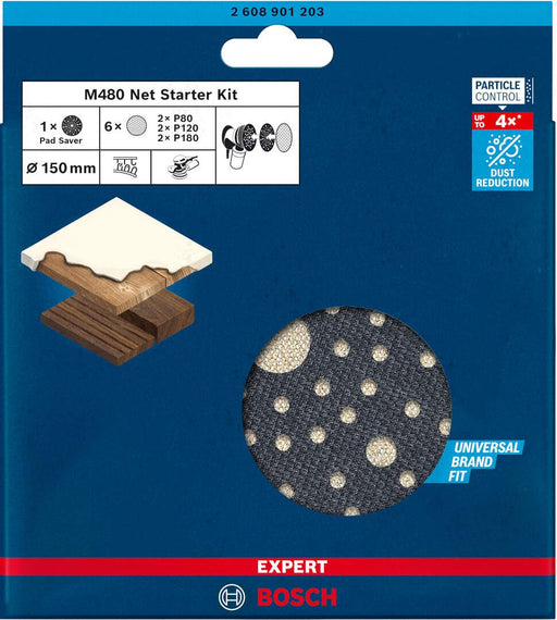Bosch EXPERT M480 početni komplet za rotacione brusilice 150mm, granulacija 80/120/180; 7-delni - 2608901203 Komplet brusnih listova BOSCH Madras doo Beograd