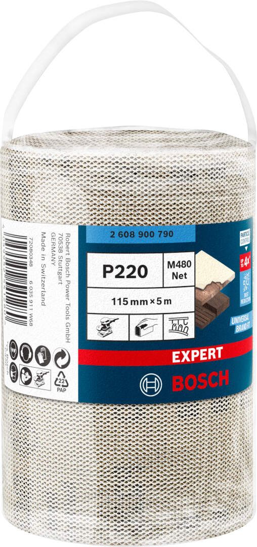Bosch EXPERT M480 rolna brusne mreže 115mm, dužina 5m, granulacija 220 - 2608900790 Rolna brusne mreže BOSCH Madras doo Beograd
