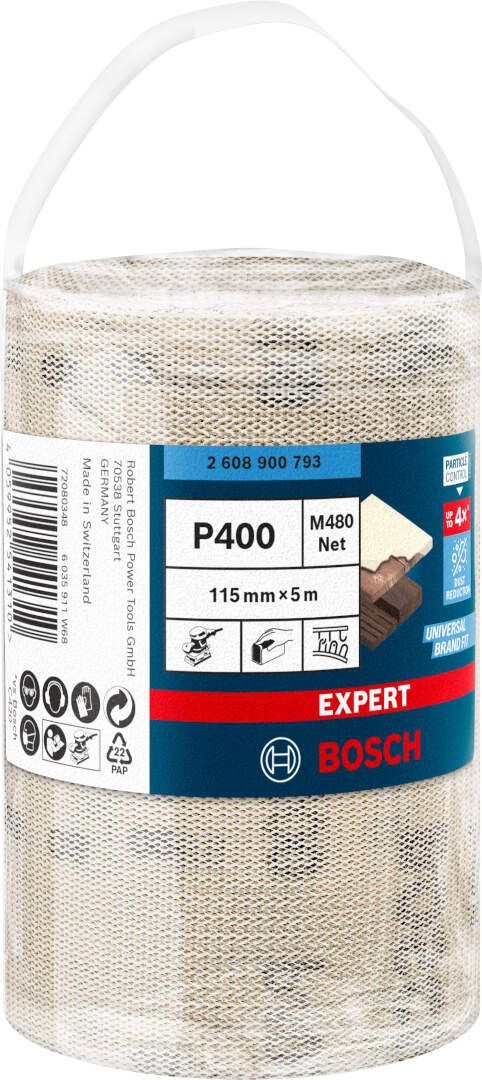 Bosch EXPERT M480 rolna brusne mreže 115mm, dužina 5m, granulacija 400 - 2608900793 Rolna brusne mreže BOSCH Madras doo Beograd