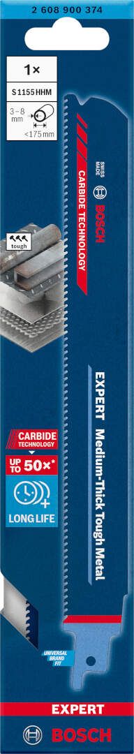 Bosch EXPERT „Medium-Thick Tough Metal“ S 1155 HHM list univerzalne testere - pakovanje 1 komad - 2608900374 List univerzalne testere BOSCH Madras doo Beograd