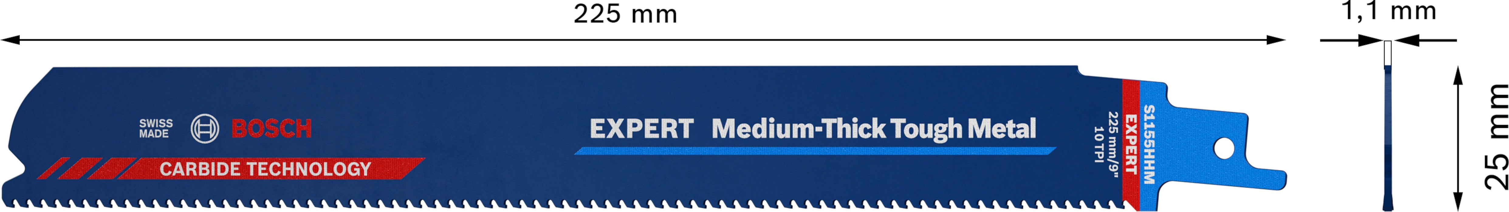Bosch EXPERT „Medium-Thick Tough Metal“ S 1155 HHM list univerzalne testere - pakovanje 10 komada - 2608900376 List univerzalne testere BOSCH Madras doo Beograd