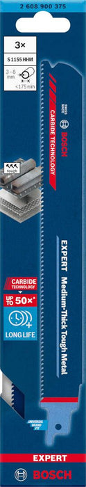 Bosch EXPERT „Medium-Thick Tough Metal“ S 1155 HHM list univerzalne testere - pakovanje 3 komada - 2608900375 List univerzalne testere BOSCH Madras doo Beograd