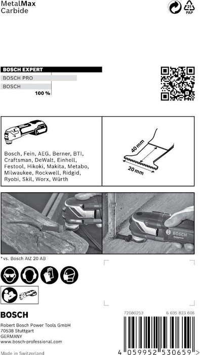 Bosch EXPERT MetalMax AIZ 20 AIT list testere za multifunkcionalne alate od 40 x 20 mm, 5-delni - 2608900013 List testere za multifunkcionalne alate BOSCH Madras doo Beograd