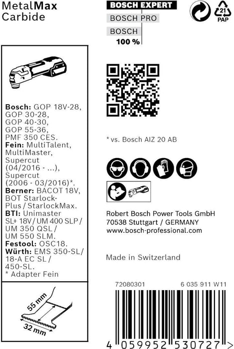 Bosch EXPERT MetalMax PAIZ 32 AIT list testere za multifunkcionalne alate od 50 x 32 mm, 10 delova - 2608900020 List testere za multifunkcionalne alate BOSCH Madras doo Beograd