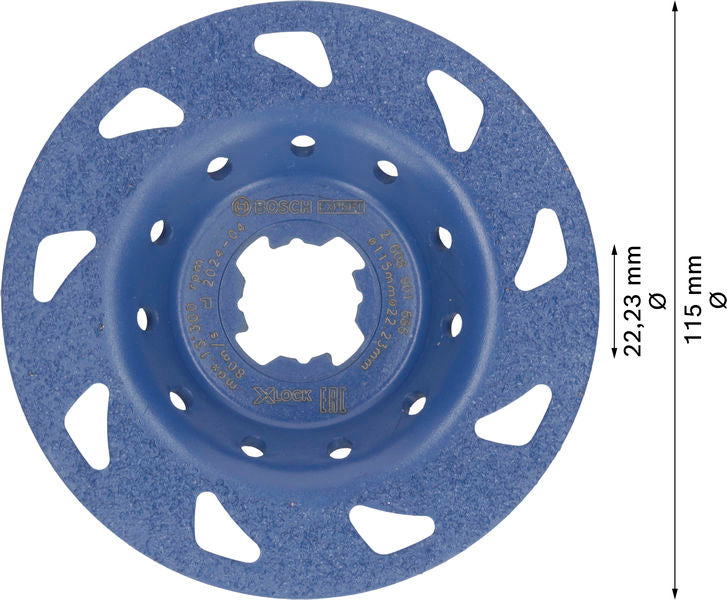 BOSCH EXPERT Multi Material Carbide glava za brušenje, fina, ravna, X-LOCK, 115 mm, 22,23 mm - Lončasti disk za brušenje EXPERT Carbide (2608901686) Madras doo Beograd Madras doo Beograd