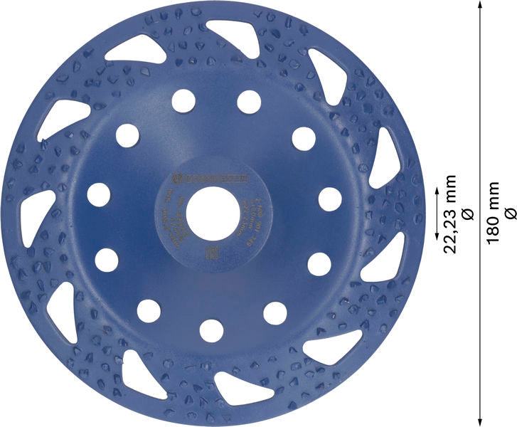 BOSCH EXPERT Multi Material Carbide glava za brušenje, gruba, pod uglom, 180 mm, 22,23 mm - Lončasti disk za brušenje EXPERT Carbide (2608901749) Madras doo Beograd Madras doo Beograd