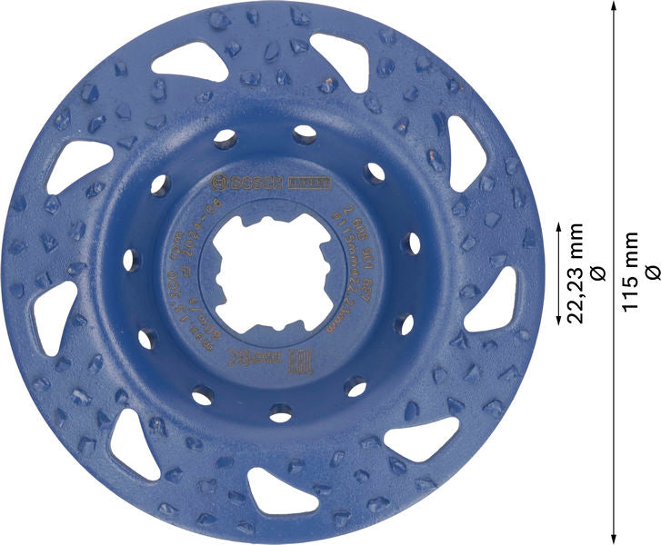 BOSCH EXPERT Multi Material Carbide glava za brušenje, gruba, pod uglom, X-LOCK, 115 mm, 22,23 mm - Lončasti disk za brušenje EXPERT Carbide (2608901687) Madras doo Beograd Madras doo Beograd
