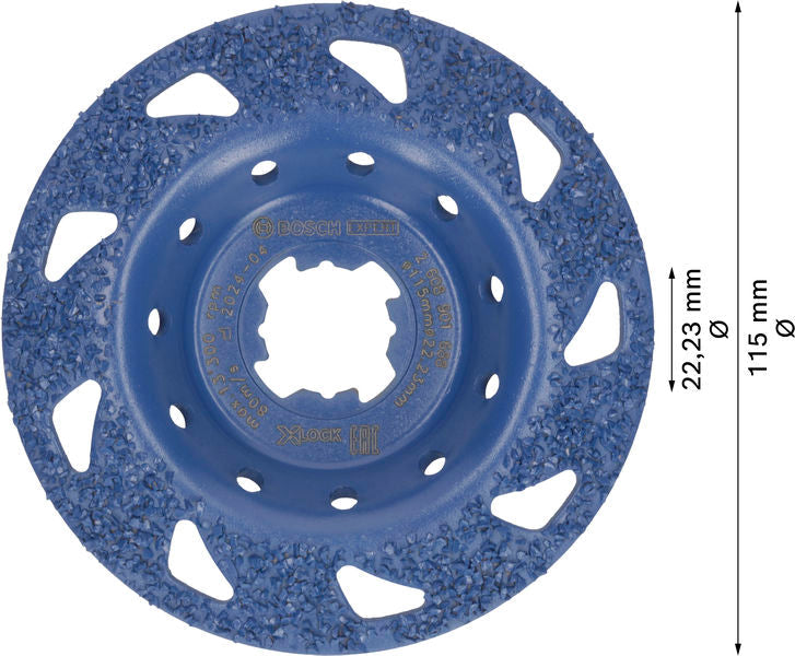 BOSCH EXPERT Multi Material Carbide glava za brušenje, srednja, pod uglom, X-LOCK, 115 mm, 22,23 mm - Lončasti disk za brušenje EXPERT Carbide (2608901688) Madras doo Beograd Madras doo Beograd