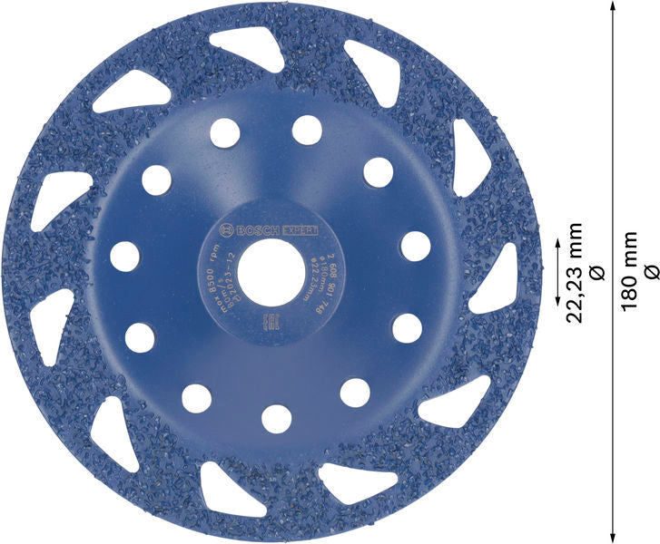 BOSCH EXPERT Multi Material Carbide glava za brušenje, srednja, ravna, 180 mm, 22,23 mm - Lončasti disk za brušenje EXPERT Carbide (2608901748) Madras doo Beograd Madras doo Beograd