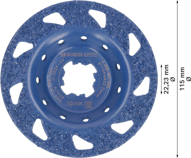 BOSCH EXPERT Multi Material Carbide glava za brušenje, srednja, ravna, X-LOCK, 115 mm, 22,23 mm - Lončasti disk za brušenje EXPERT Carbide (2608901685) Power Tools BOSCH Madras doo Beograd