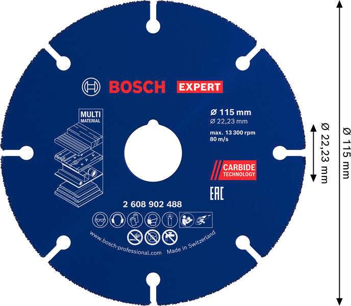 BOSCH EXPERT Multi Material Carbide rezna ploča, 115 x 22,23 mm - Ploča za razdvajanje RBE- 1ER CMW Ø115 (2608902488) Madras doo Beograd Madras doo Beograd
