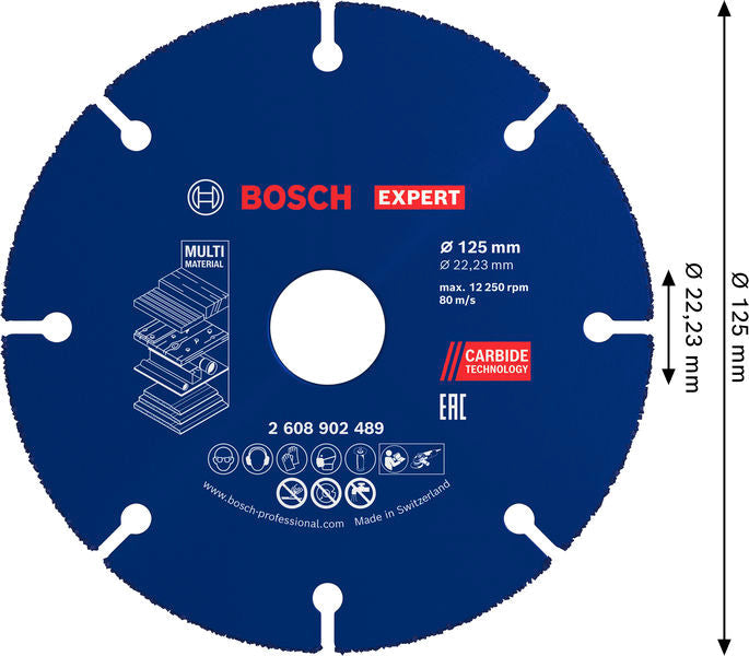 BOSCH EXPERT Multi Material Carbide rezna ploča, 125 x 22,23 mm - Ploča za razdvajanje RBE- 1ER CMW Ø125 (2608902489) Madras doo Beograd Madras doo Beograd