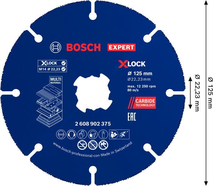 BOSCH EXPERT Multi Material Carbide rezna ploča, 125 x 22,23 mm, X-Lock, 10 kom. - Ploča za razdvajanje RB – 10pc CMW X-LOC (2608902377) Madras doo Beograd Madras doo Beograd