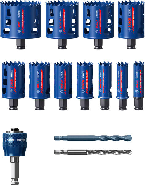 BOSCH EXPERT Multi Material Power Change Plus set burgija, 20; 22; 25; 32; 35; 40; 44; 51; 60; 64; 76×60 mm, 14 delova - Testera za otvore P MM T 14p Set (2608901908) Madras doo Beograd Madras doo Beograd