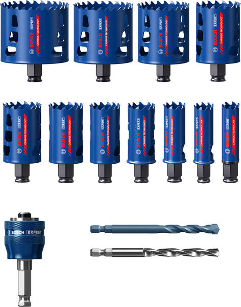 BOSCH EXPERT Multi Material Power Change Plus set burgija, 20; 22; 25; 32; 35; 40; 44; 51; 60; 68; 76×60 mm, 14 delova - Testera za otvore P MM T 14p Set (2608901909) Madras doo Beograd Madras doo Beograd