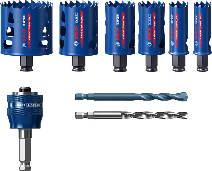BOSCH EXPERT Multi Material Power Change Plus set testera za otvore, 22; 25; 35; 40; 51; 68×60 mm, 9 delova - Testera za otvore P MM T 9p Set (2608901907) Madras doo Beograd Madras doo Beograd