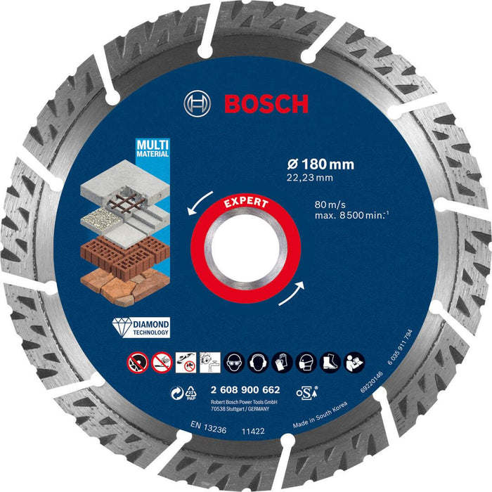 Bosch EXPERT MultiMaterial dijamantska rezna ploča 180 x 22,23 x 2,4 x 12 mm - 2608900662 Dijamantska rezna ploca BOSCH Madras doo Beograd