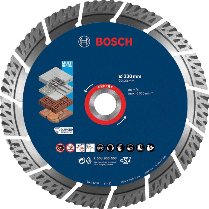 Bosch EXPERT MultiMaterial dijamantska rezna ploča 230 x 22,23 x 2,4 x 15 mm - 2608900663 Dijamantska rezna ploca BOSCH Madras doo Beograd