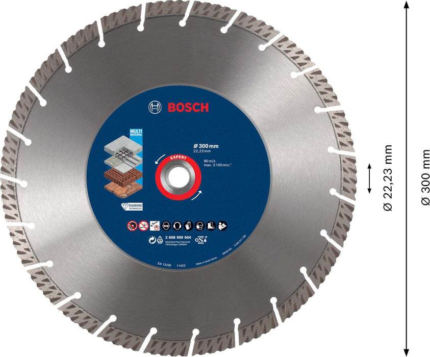 Bosch EXPERT MultiMaterial dijamantska rezna ploča 300 x 22,23 x 2,8 x 15 mm - 2608900664 Dijamantska rezna ploca BOSCH Madras doo Beograd