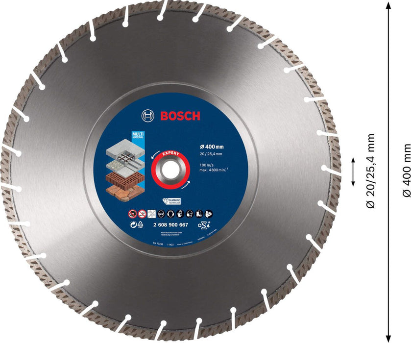 Bosch EXPERT MultiMaterial dijamantska rezna ploča 400 x 20/25,40 x 3,3 x 12 mm - 2608900667 Dijamantska rezna ploca BOSCH Madras doo Beograd