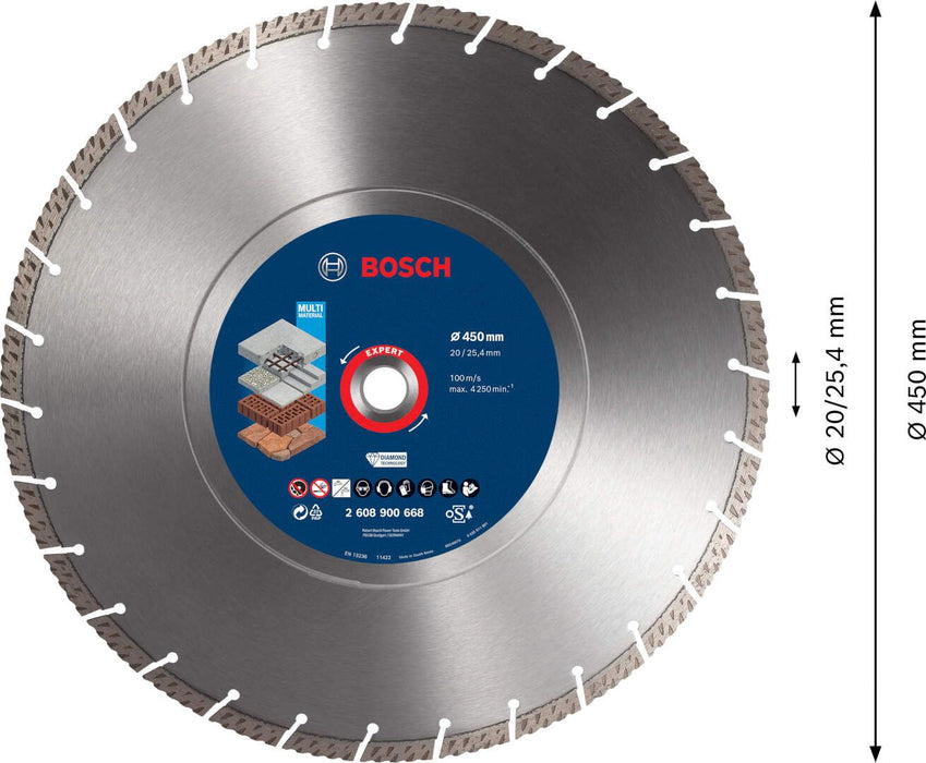 Bosch EXPERT MultiMaterial dijamantska rezna ploča 450 x 25,40 x 3,3 x 12 mm - 2608900668 Dijamantska rezna ploca BOSCH Madras doo Beograd