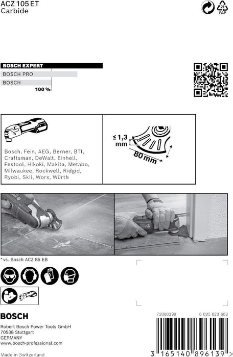 Bosch EXPERT MultiMaterial Segment Blade ACZ 105 ET list testere za multifunkcionalne alate, 1-delni - 2608664208 Segmentni list za testeru BOSCH Madras doo Beograd