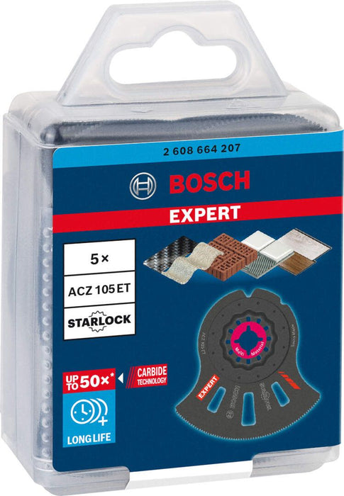 Bosch EXPERT MultiMaterial Segment Blade ACZ 105 ET list testere za multifunkcionalne alate, 5-delni - 2608664207 Segmentni list za testeru BOSCH Madras doo Beograd