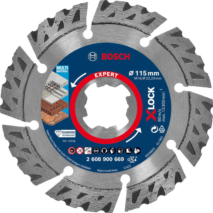 Bosch EXPERT MultiMaterial X-LOCK dijamantska rezna ploča 115 x 22,23 x 2,4 x 12 mm - 2608900669 Dijamantska rezna ploca BOSCH Madras doo Beograd