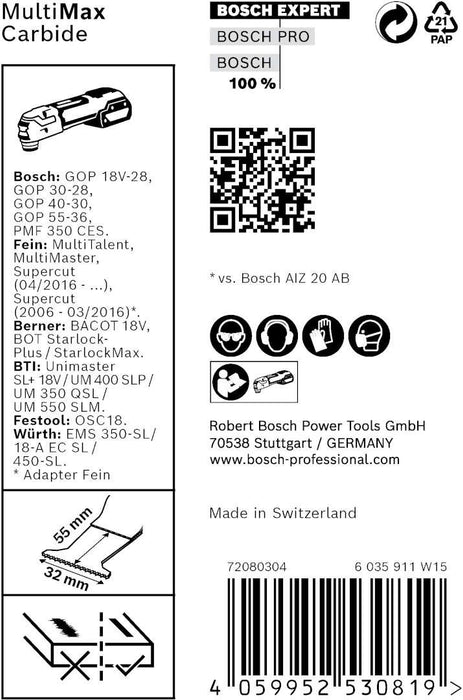 Bosch EXPERT MultiMax PAIZ 32 APIT list testere za multifunkcionalne alate, 10-delni - 2608900029 List testere BOSCH Madras doo Beograd