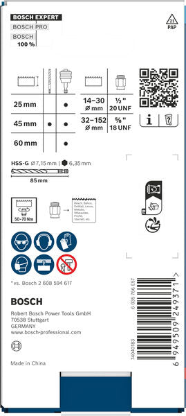 BOSCH EXPERT Power Change Plus set za konverziju, šestostrani prihvat 11 mm, HSS-G, 7,15×45×85 mm, 2 adapterske navrtke - Telo za prihvat P CV H 7.15x85 (2608902039) Madras doo Beograd Madras doo Beograd