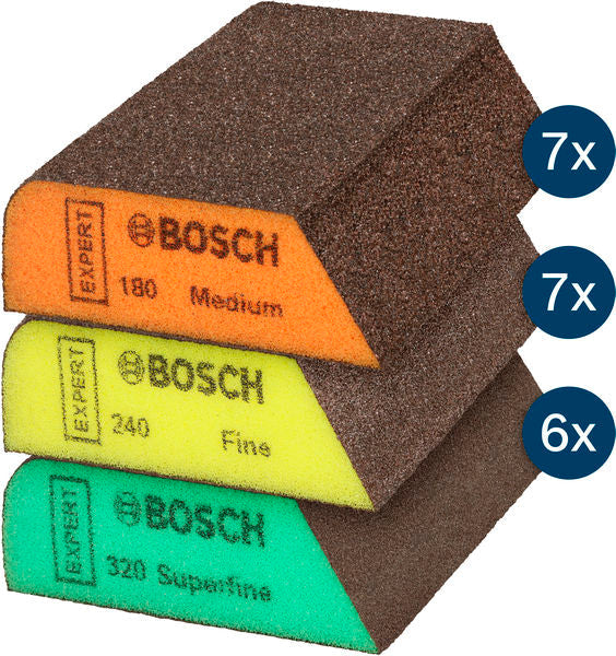 BOSCH EXPERT S470 Combi blok, 69×97×26 mm, 7 srednjih, 7 finih, 6 superfinih, 20 delova - Sundjer Combi Block,Set,20 (2608902491) Madras doo Beograd Madras doo Beograd