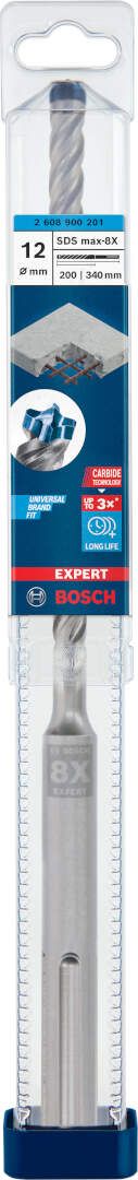 Bosch EXPERT SDS max-8X burgija za udarne bušilice od 12 x 200 x 340 mm - 2608900201 Burgija SDS - Max BOSCH Madras doo Beograd