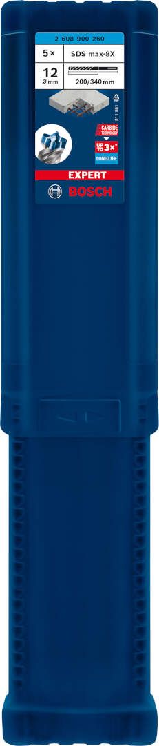 Bosch EXPERT SDS max-8X burgija za udarne bušilice od 12 x 200 x 340 mm, 5-delni - 2608900260 Burgija SDS - Max BOSCH Madras doo Beograd