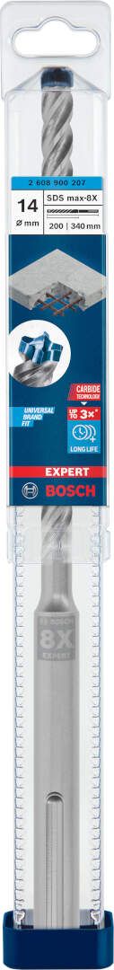 Bosch EXPERT SDS max-8X burgija za udarne bušilice od 14 x 200 x 340 mm - 2608900207 Burgija SDS - Max BOSCH Madras doo Beograd