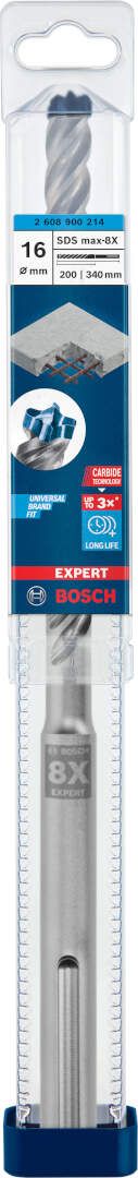Bosch EXPERT SDS max-8X burgija za udarne bušilice od 16 x 200 x 340 mm - 2608900214 Burgija SDS - Max BOSCH Madras doo Beograd