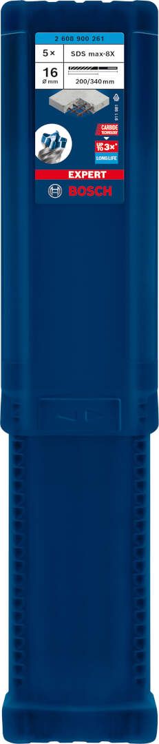 Bosch EXPERT SDS max-8X burgija za udarne bušilice od 16 x 200 x 340 mm, 5-delni - 2608900261 Burgija SDS - Max BOSCH Madras doo Beograd