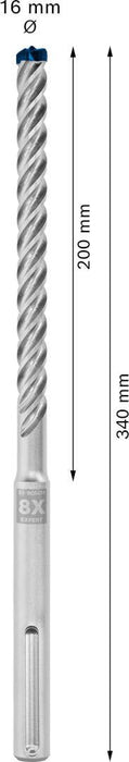 Bosch EXPERT SDS max-8X burgija za udarne bušilice od 16 x 200 x 340 mm, 5-delni - 2608900261 Burgija SDS - Max BOSCH Madras doo Beograd